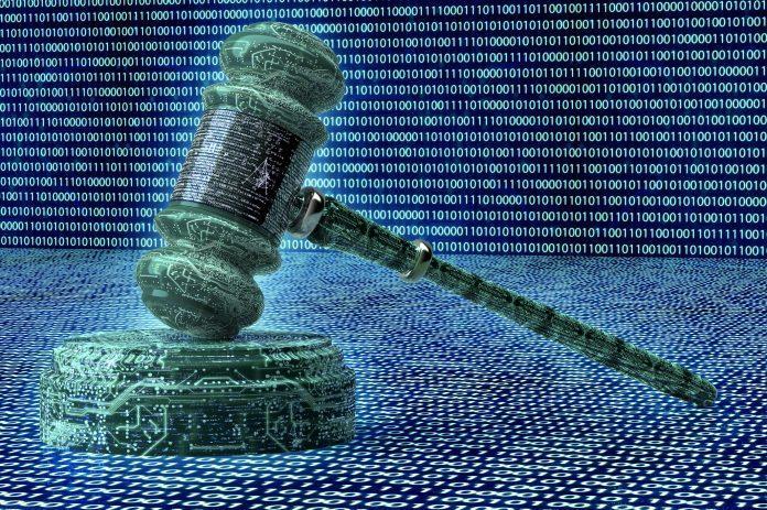 legal computer judge concept, cyber gavel,3D illustration Privacy law