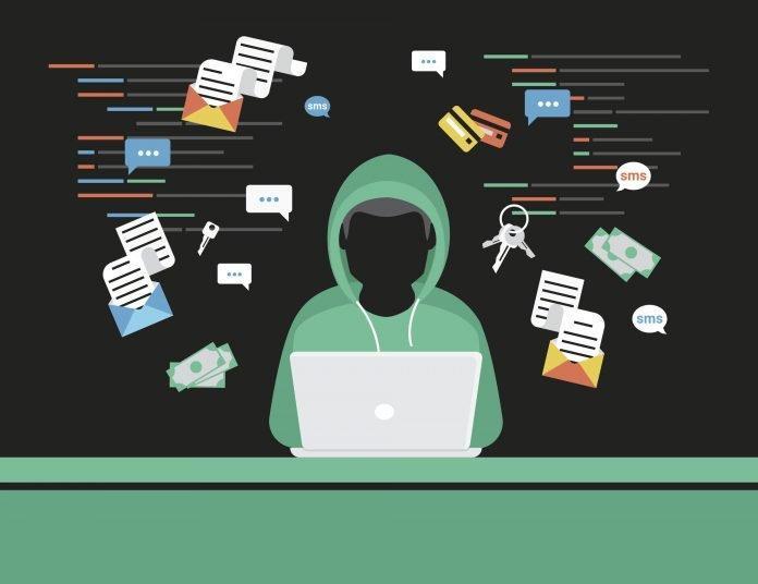 Thief or hacker is stealing log in password of social networks account Personal data theft