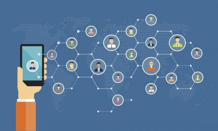 business digital marketing online connection on mobile dedox timeline