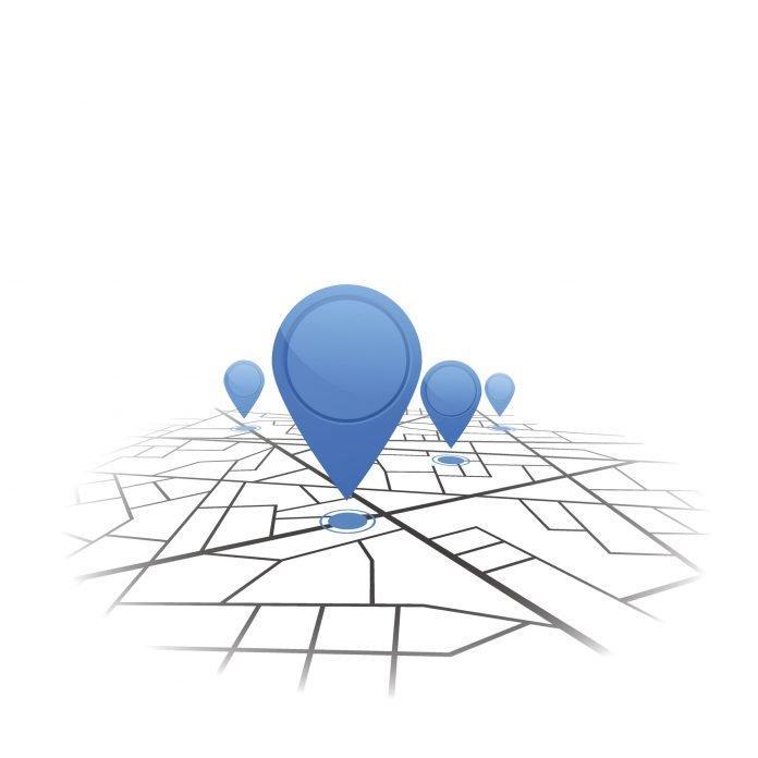 Gps navigation background. Road map isolated on white. Vector Google Location Tracking