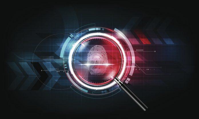 Fingerprint scan, magnify glass, Technology Background, Security concept, vector illustration War Rooms for Interference
